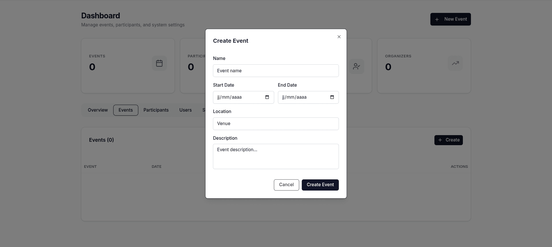 Create Event