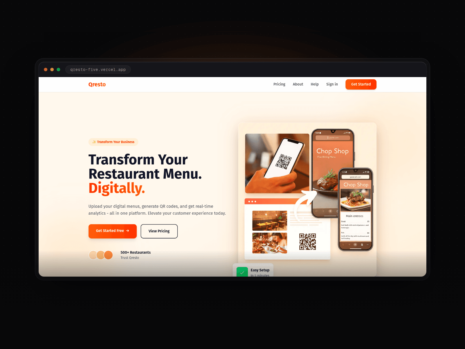 QResto, SaaS Platform project thumbnail