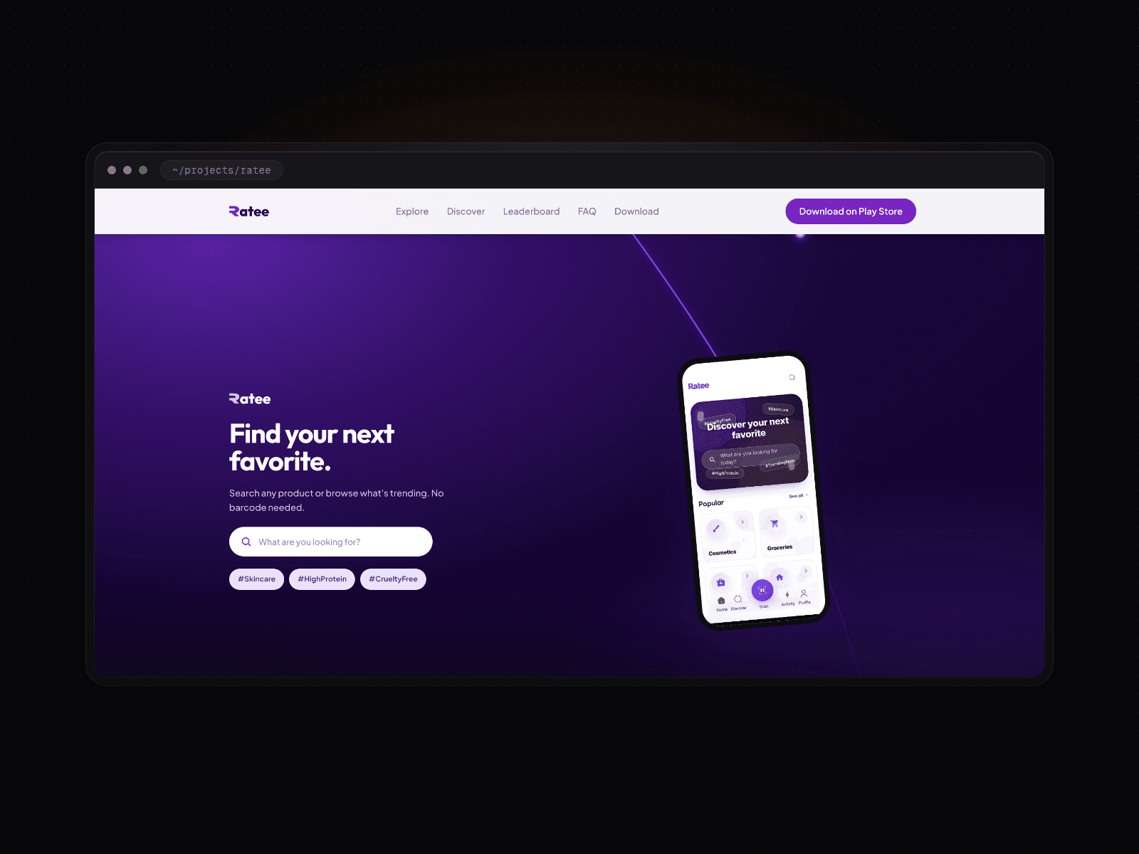 Ratee, Mobile Application project thumbnail